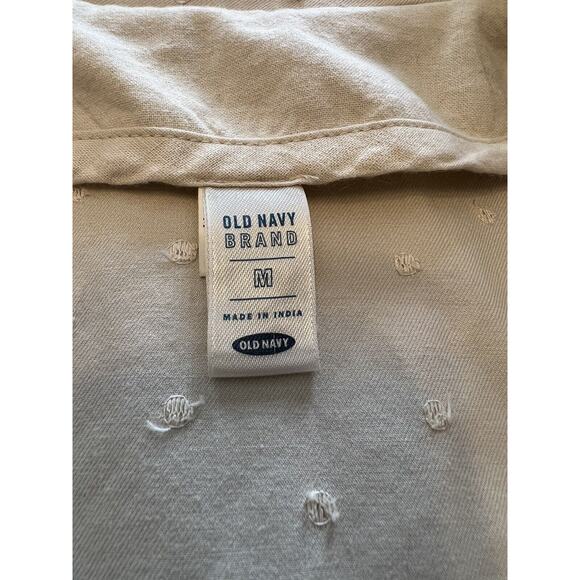 Vintage Old Navy Cream Cotton 1 Button Blazer/Jacket Women's Medium - Picture 4 of 14